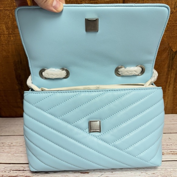 Tory Burch Small Kira Chevron Convertible Shoulder Bag - Light Celeste - Picture 3 of 4